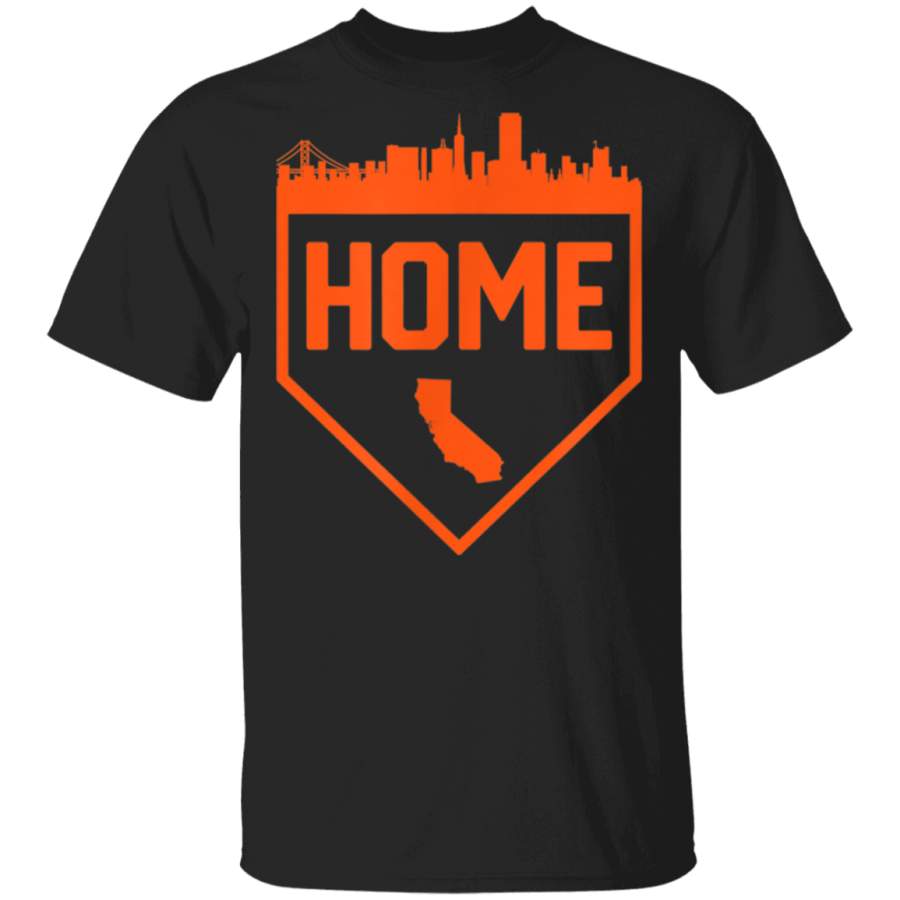 San Francisco Cali is Home Baseball City Skyline TShirt