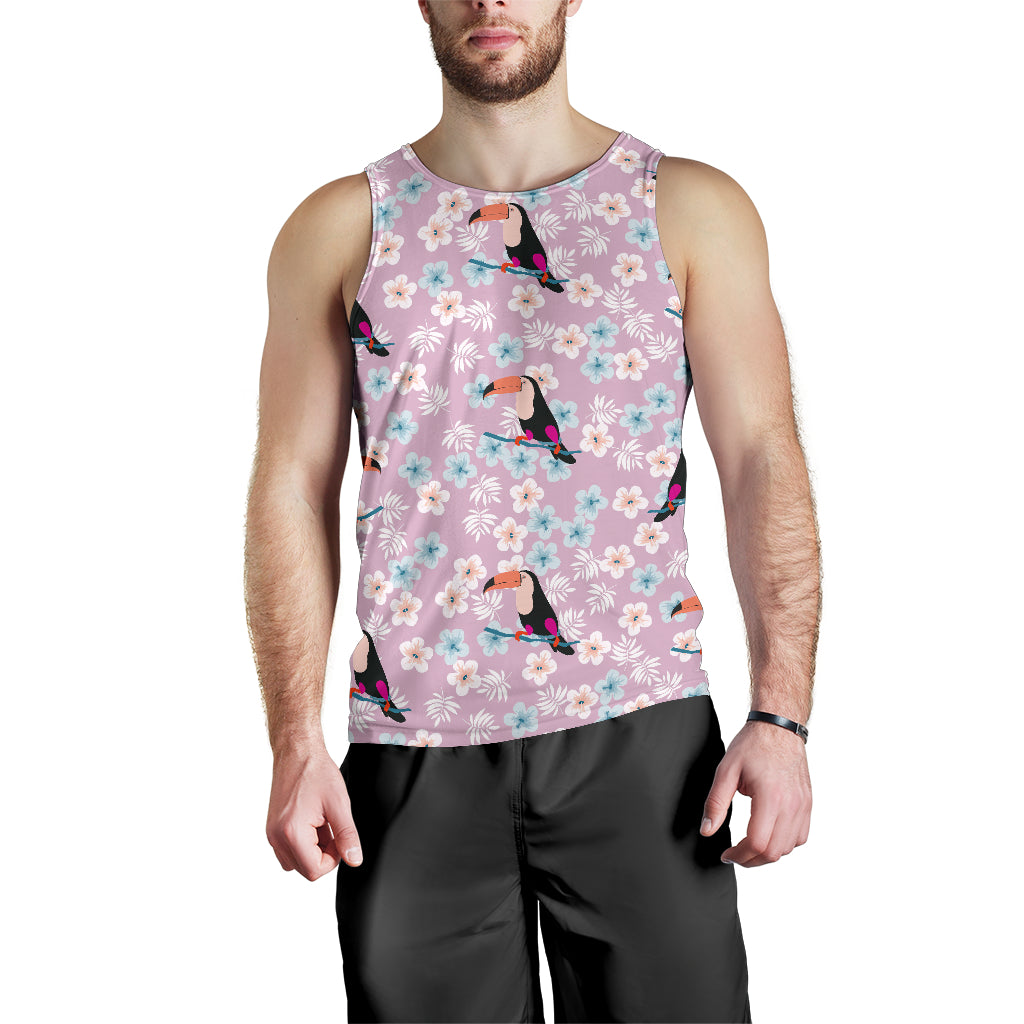 Beautiful Toucan Flower Leaves Men Tank Top