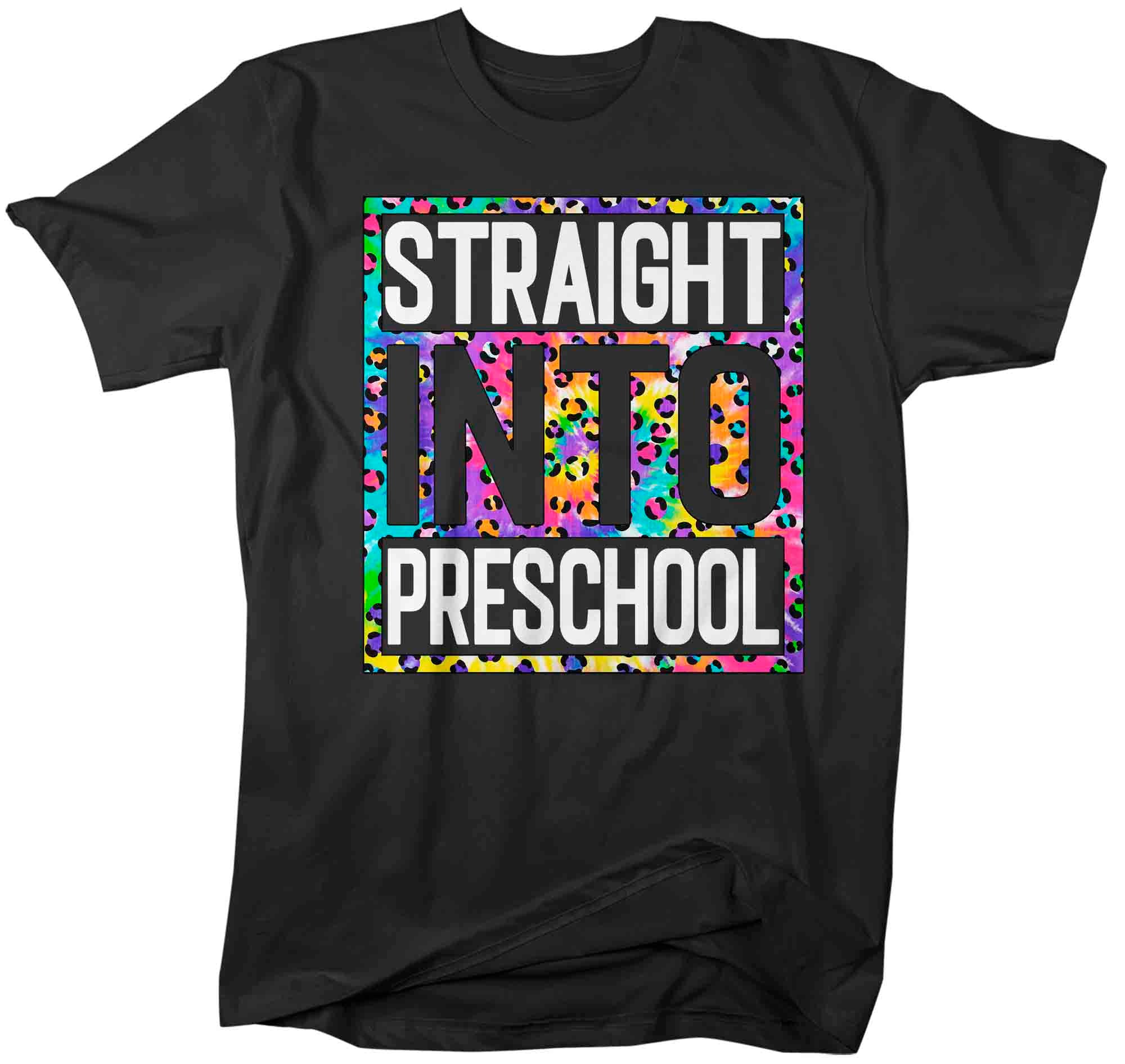 Men’S Preschool Teacher Shirt Colorful Leopard Straight Into Preschool T Shirt Cute Back To School Shirt Preschool Teacher Gift Tshirts