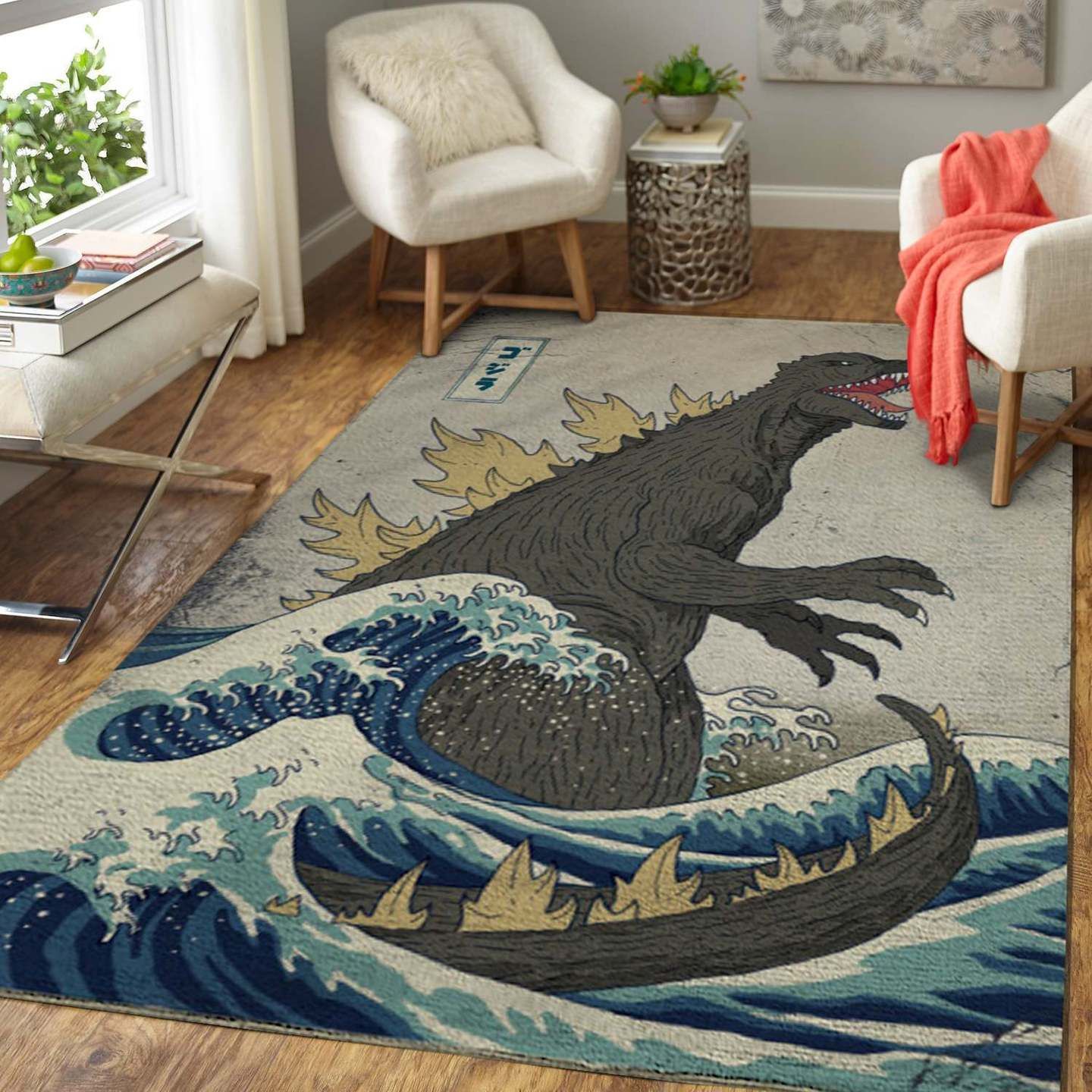 The 20 Rug Godzilla Area Rug, Christmas Gift, Movie Carpet Floor Decor