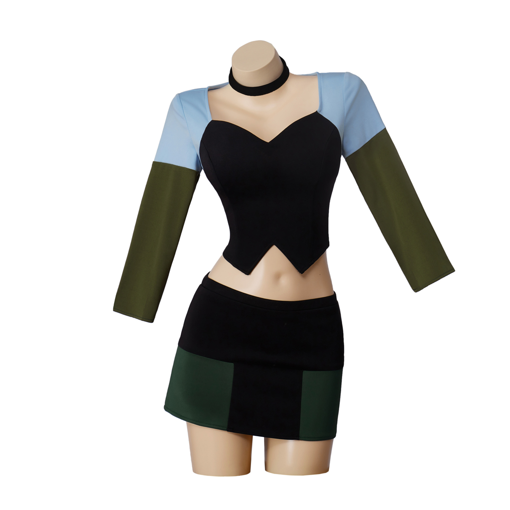 Total Drama Island Gwen Cosplay Costume Crop Top and Mini Skirts Full Set Halloween Carnival Outfits with Neckwear for Woman alx