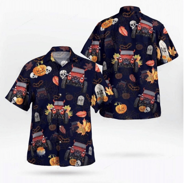 Halloween Pumpkin Skull Hawaiian Shirt Ha19226