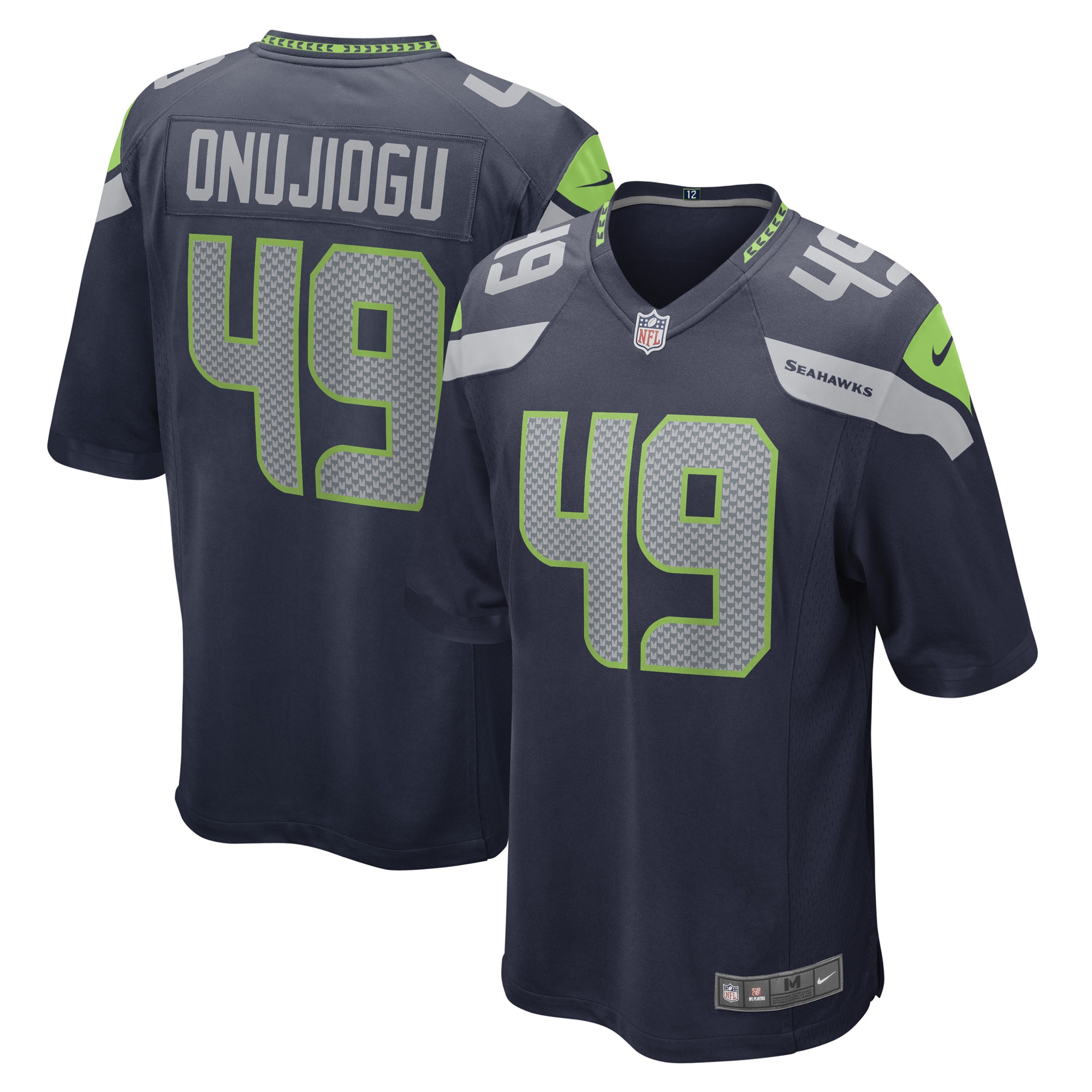 Joshua Onujiogu Seattle Seahawks Game Player Jersey – College Navy