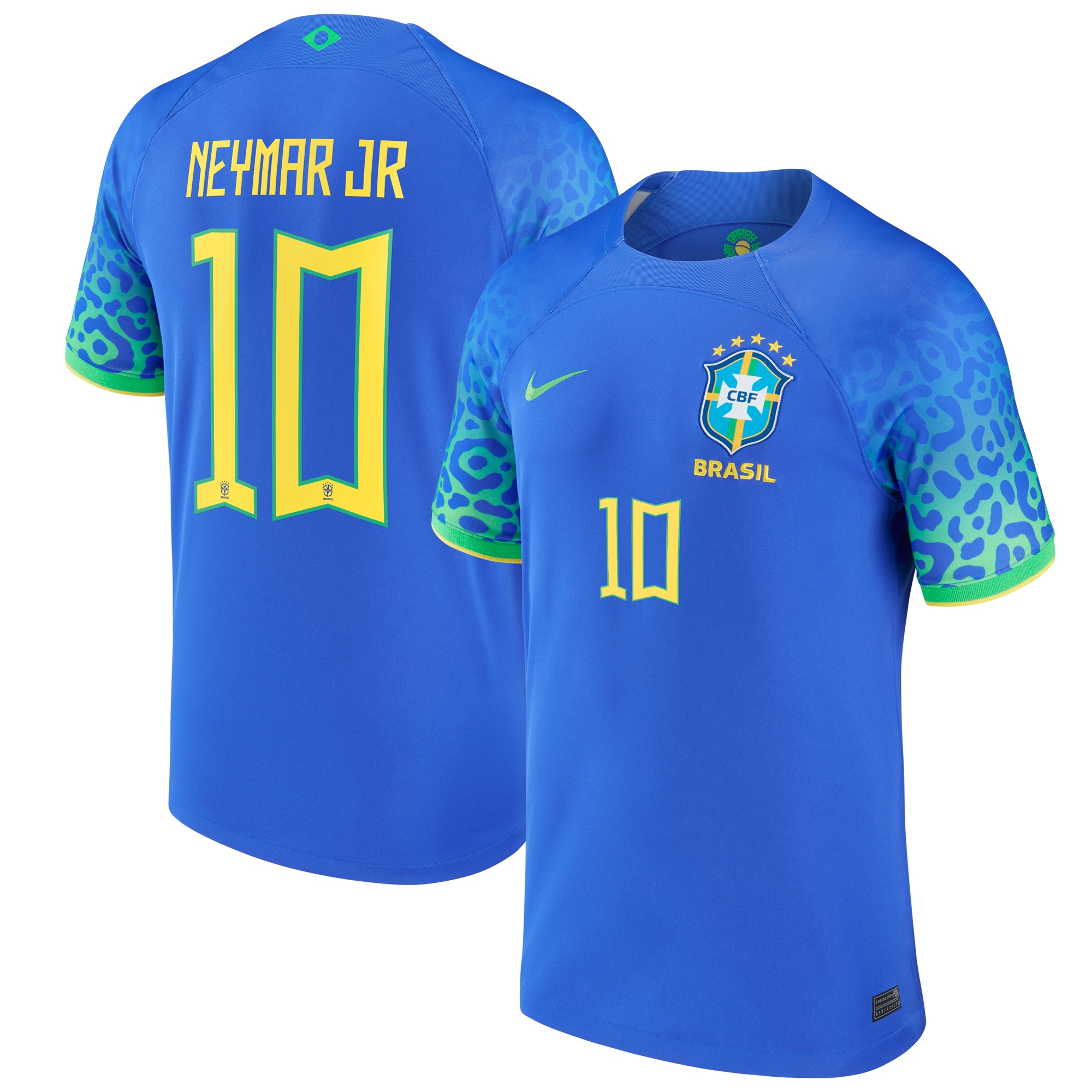 Neymar Jr. Brazil National Team 2022/23 Away Breathe Stadium Replica Player Jersey – Blue