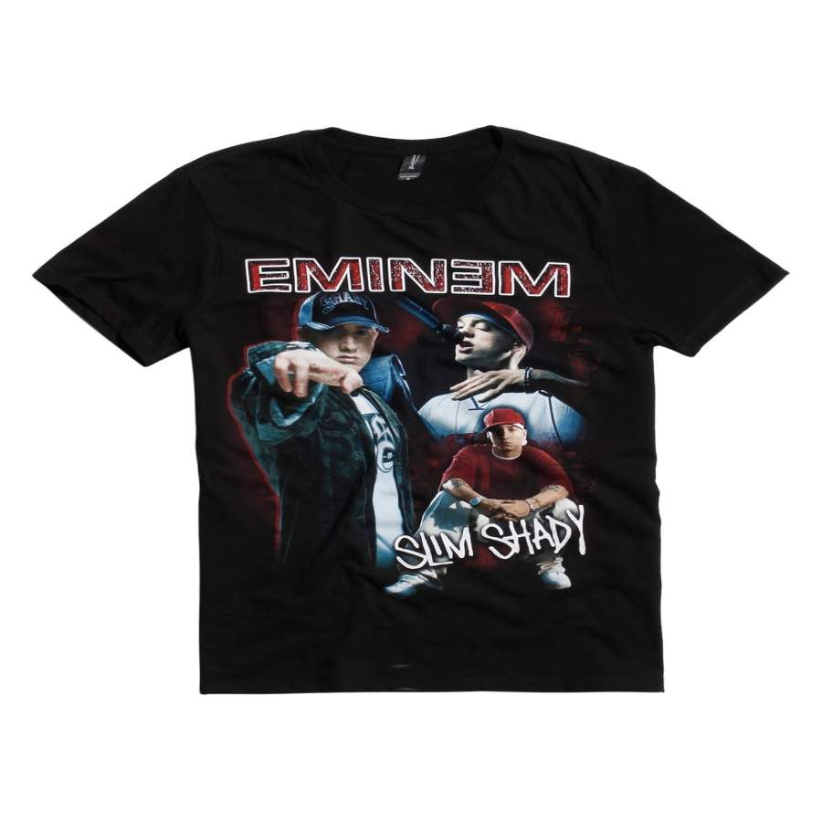 Custom Men’s Cotton T-shirt EMINEM SLIM SHADY POINTING T-SHIRT Men’s Punk T-shirt