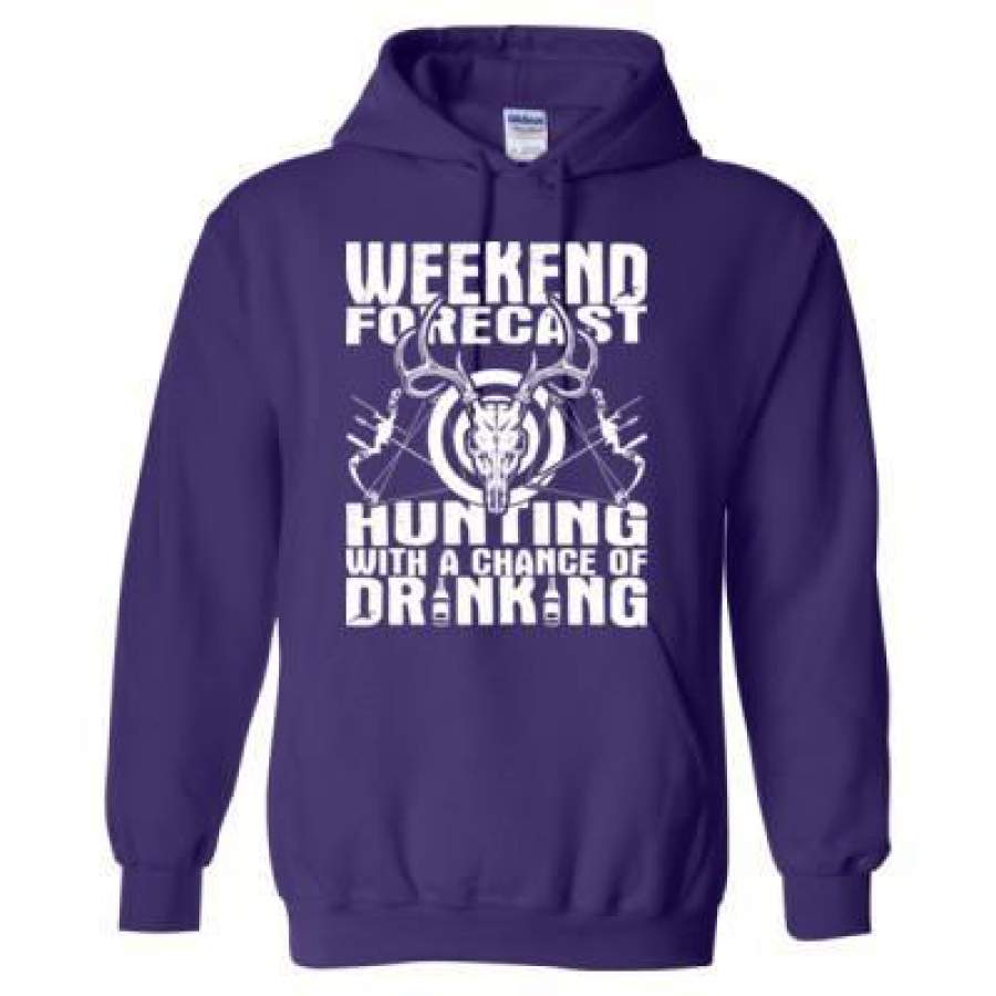 AGR Weekend Forecast Hunting With A Chance Of Drinking Bow – Heavy Blend™ Hooded Sweatshirt