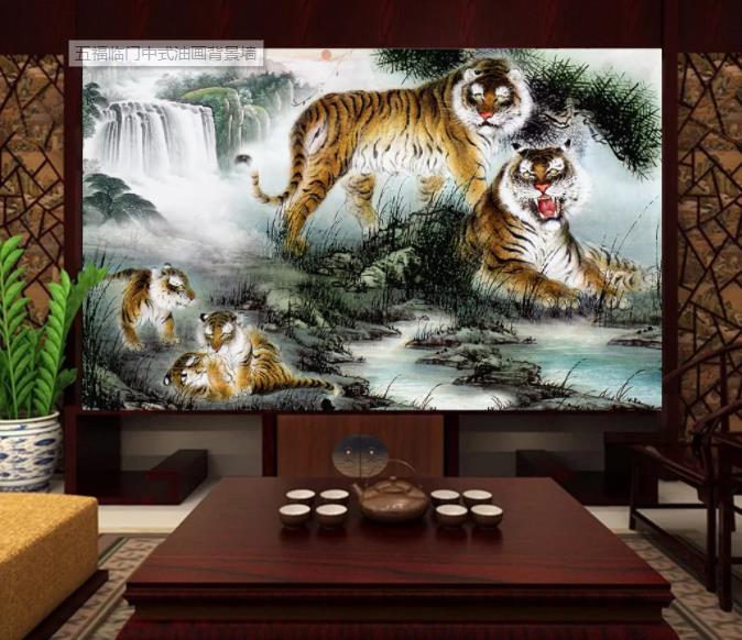 3D Tiger Landscape Wall Mural Wallpaper 39