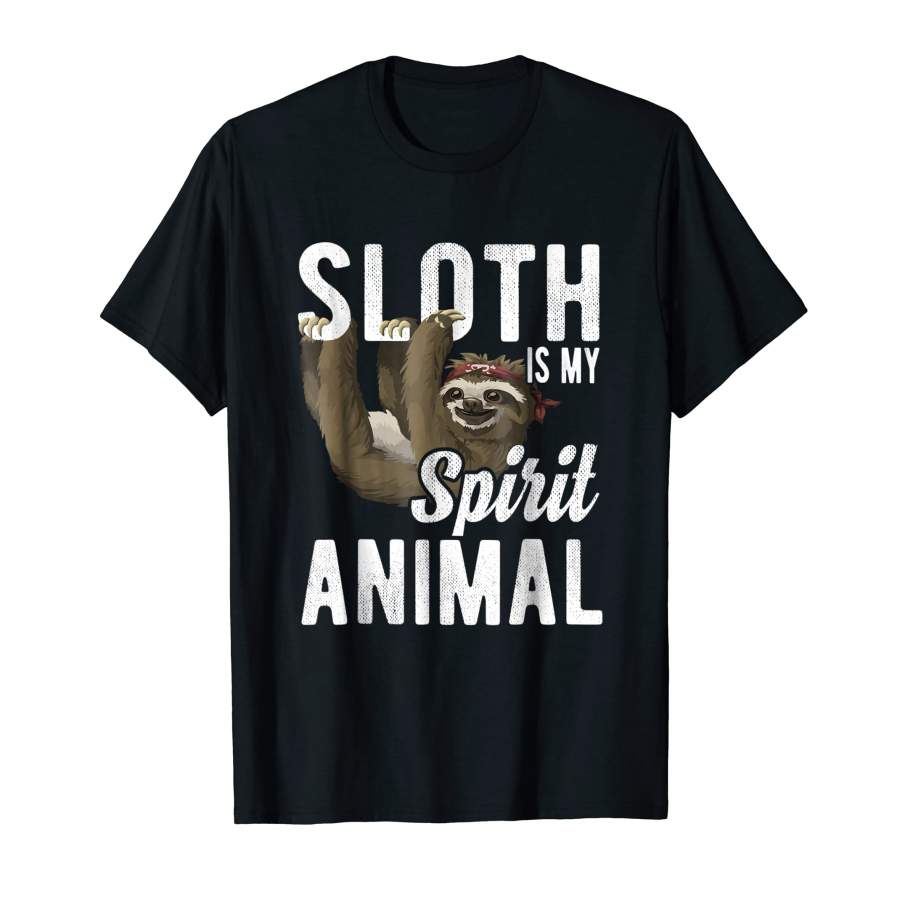 Adorable Sloth Is My Spirit Animal Hanging Sloth For Men and Women T-Shirt, Quotes T Shirt, Funny t shirt