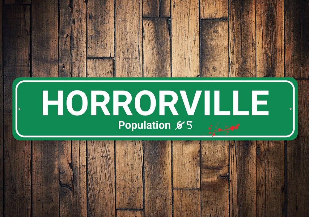 Horrorville Halloween, Halloween Gifts, Halloween Town, Halloween Signs, Scary Halloween Sign, Halloween Decor - Quality Aluminum Decoration X Halloween Collection 2024 Moderndaydecors Fashion