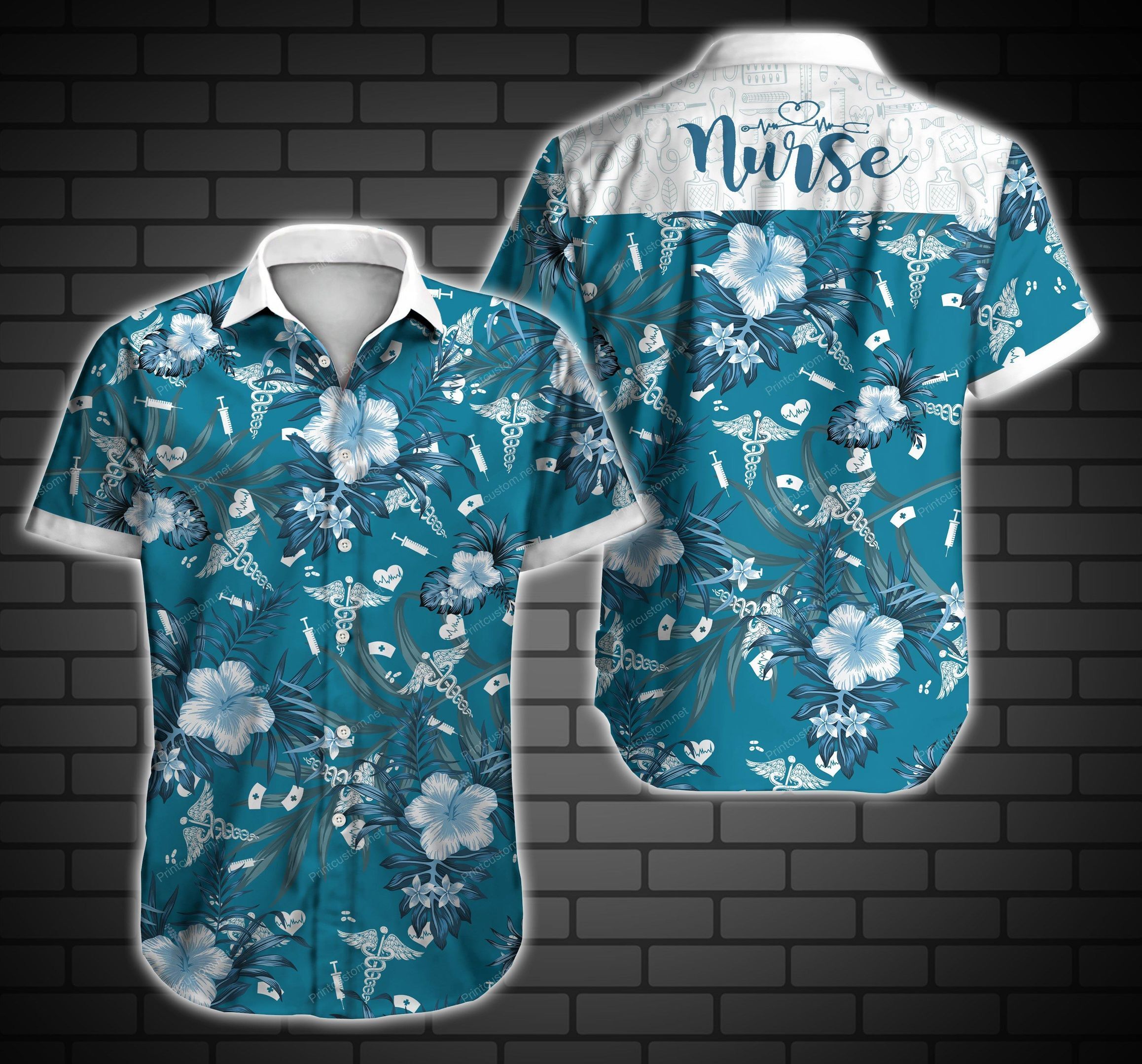 Tlab Nurse Hawaiian Shirt 2 Summer Button Up For Men Beach Wear Short Sleeve Hawaiian Ha27872