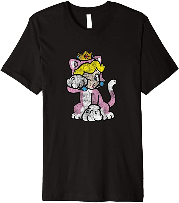 Super Mario 3D Bowser’s Fury Princess Peach Cat Portrait Premium T-Shirt