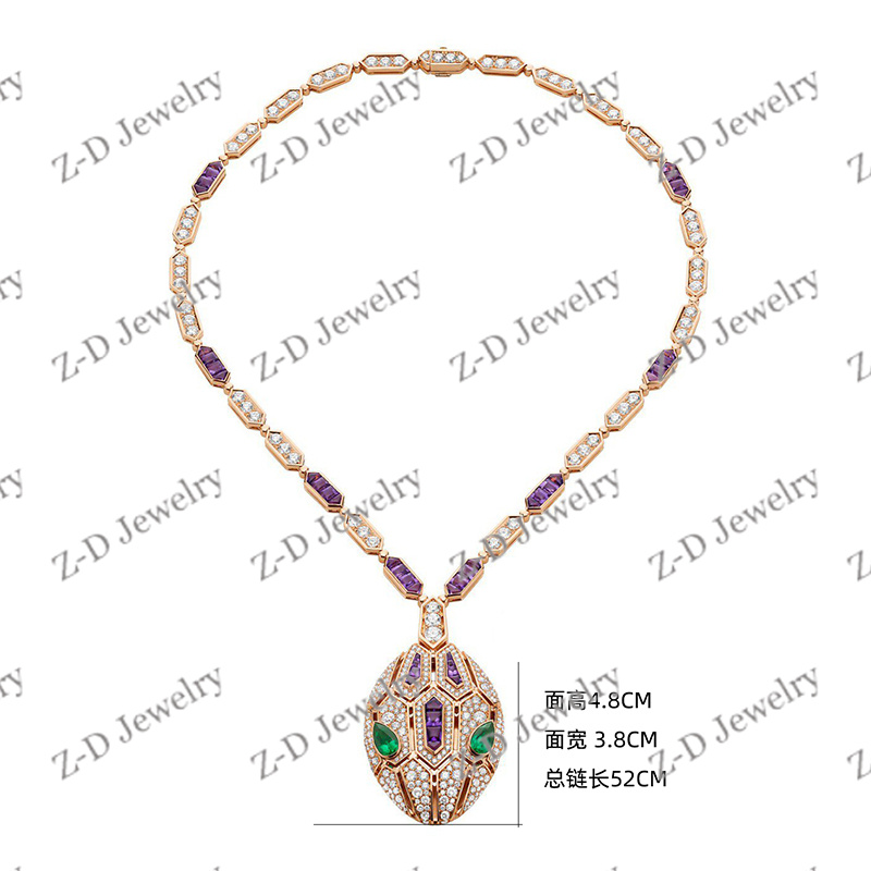 2022 High Quality Snake Head Pendant Necklace Earring Set Charm Sexy Woman Banquet Luxury Jewelry Party Gift Factory Wholesale alx