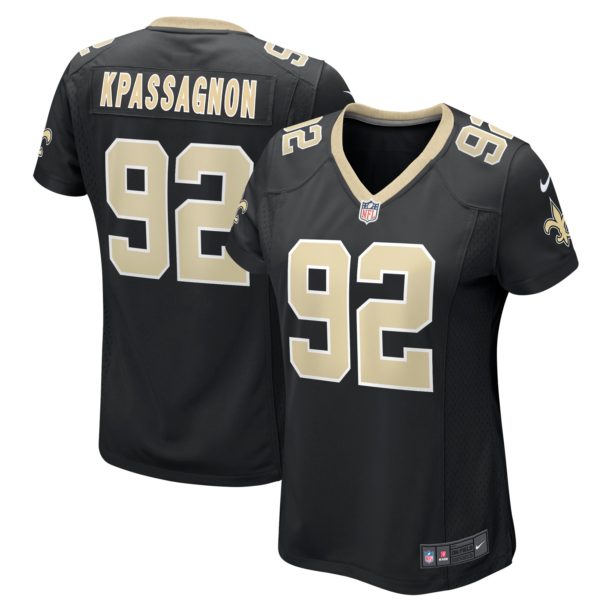 Tanoh Kpassagnon New Orleans Saints Women's Game Player Jersey – Black