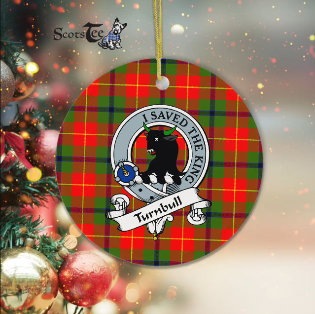 Turnbull Scottish Clan Badge Plaid Ornament Gift. Christmas Tree Ornament Turnbull Clan Tartan Ornament Great Christmas Ornaments Gift