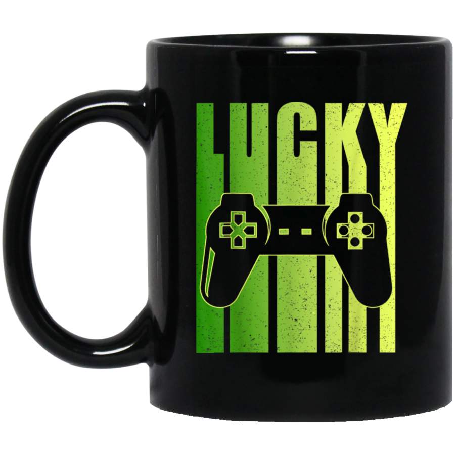 Funny Vintage Lucky Irish Gamer St Patricks Day Gift Mug