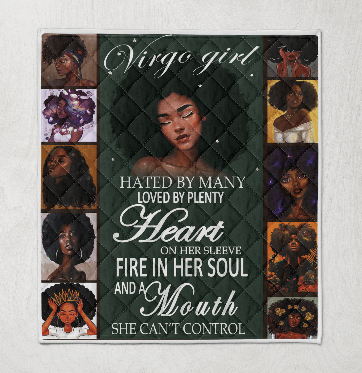 Quilt For Black Girl Virgo Zodiac Quilt Black Queen Art Quilt For Virgo Zodiac Birthday Quilt For Black Women