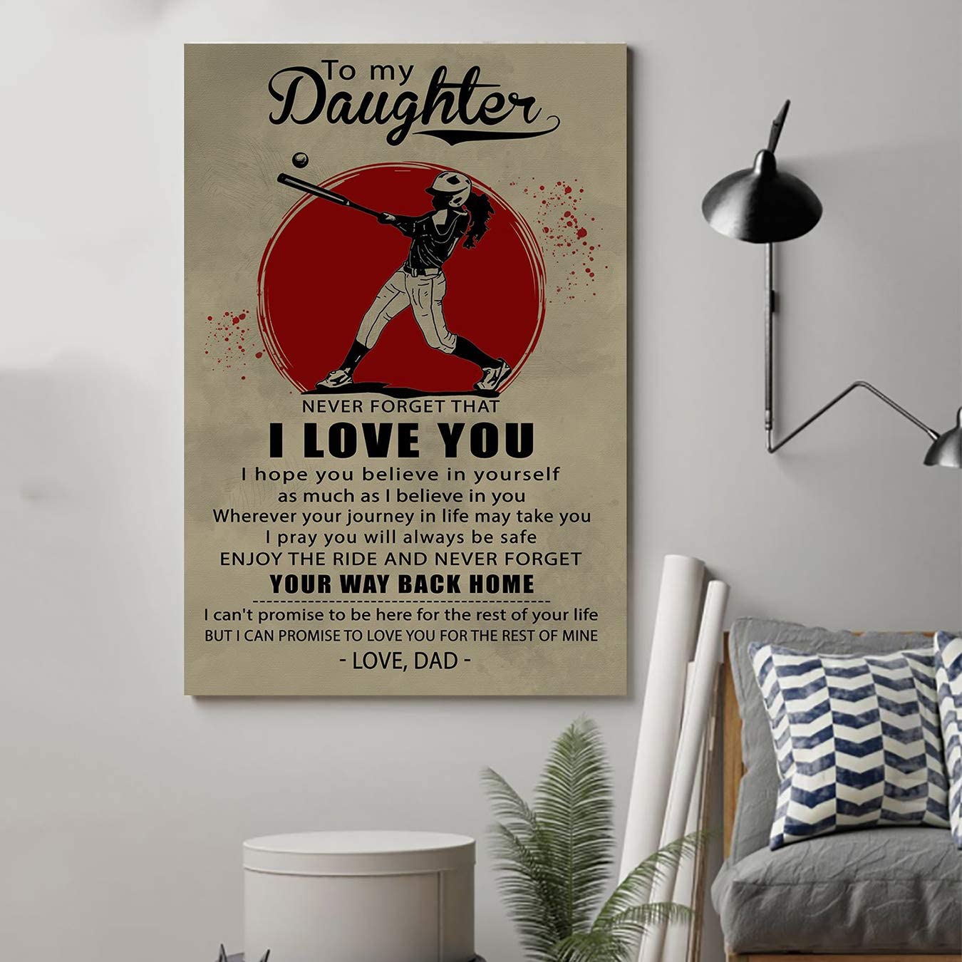 Family Unframed,Baseball Poster,Dad to Daughter,Your Way Back Home