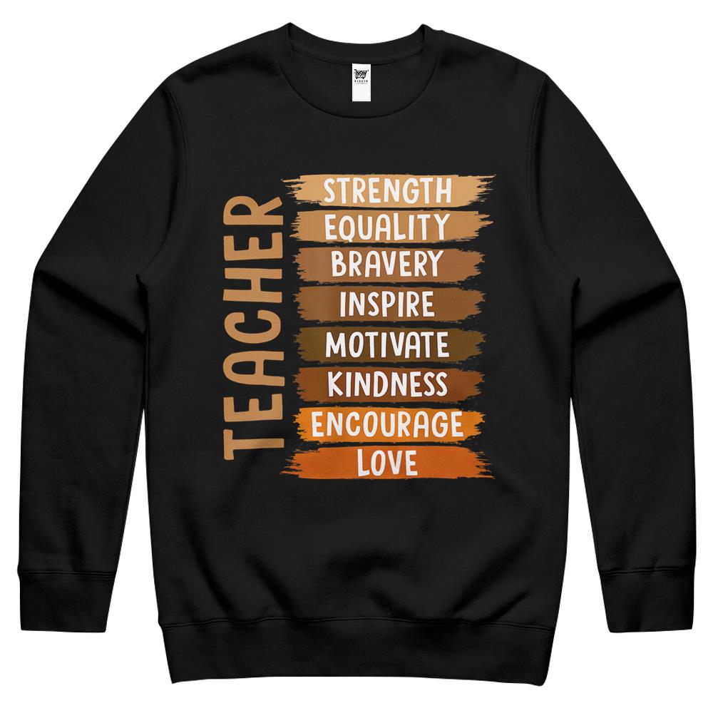 Melanin Teacher Black History Month African Black Womens Crewneck Sweatshirt