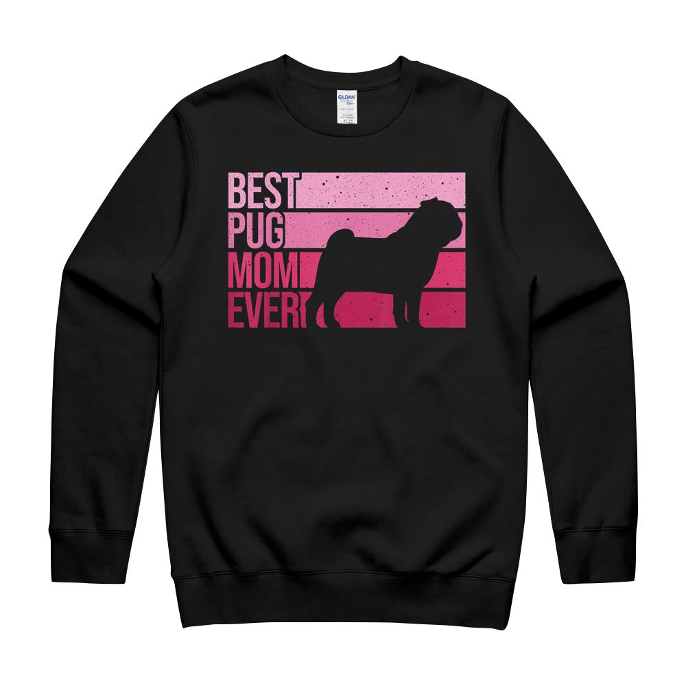 Cute Pug Art For Mom Women Breed Pet Dog Puppy Pug Lovers T-Shirt Crewneck Sweatshirt