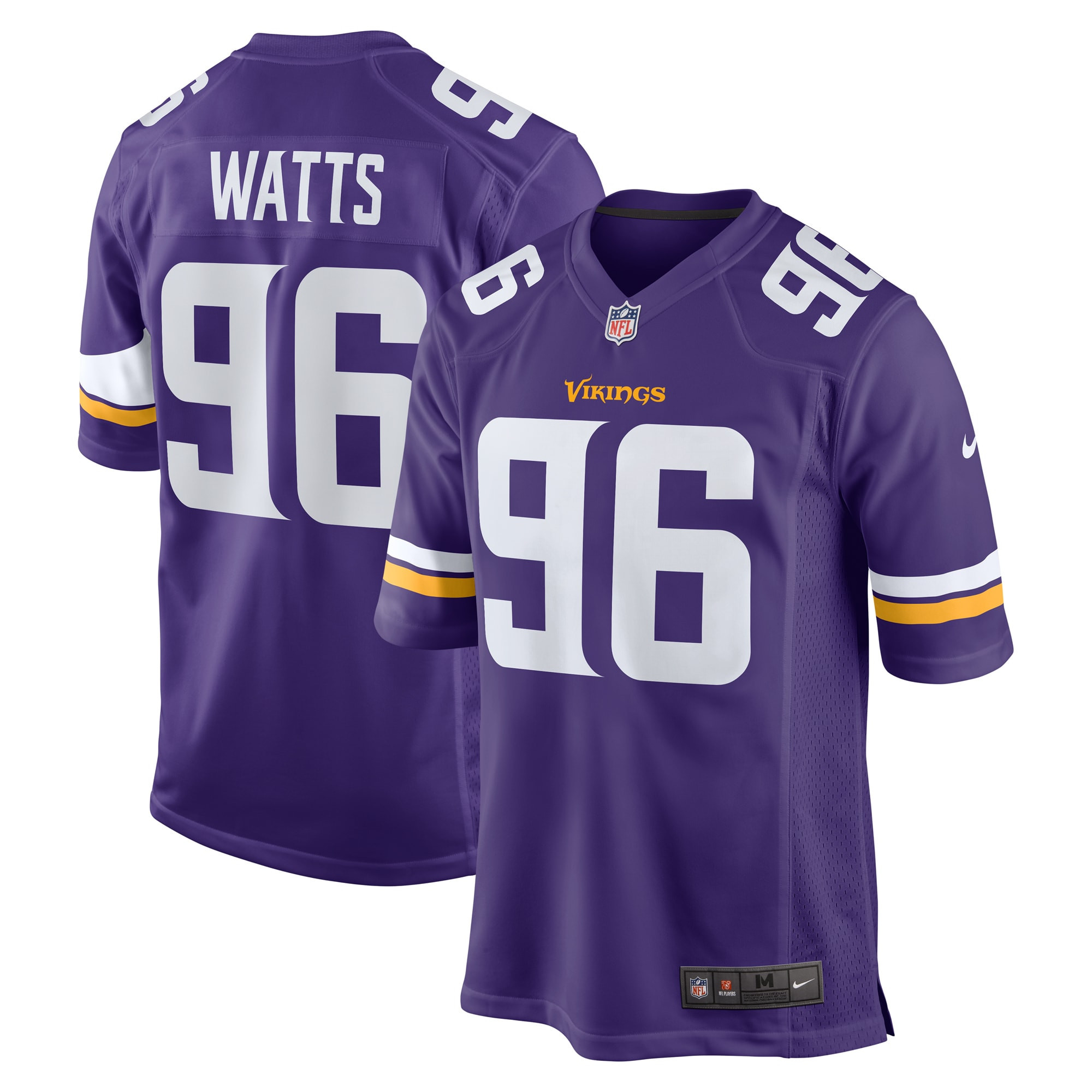 Armon Watts Minnesota Vikings Game Jersey – Purple NFL