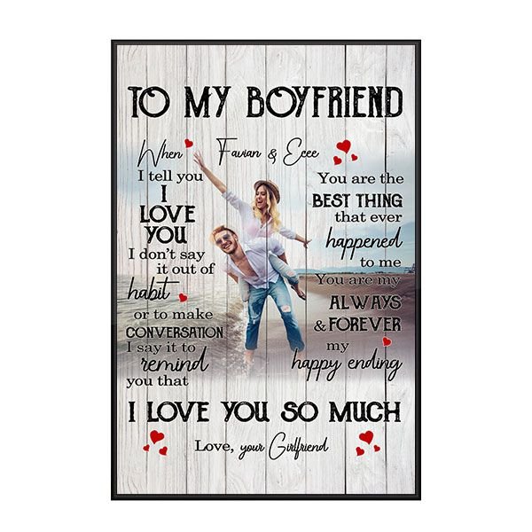 Custom Personalized photo name Valentine’s day wall prints poster gift ideas for room him boyfriend husband her girlfriend wife couple – My Happy Ending TY2912 – Sharkscustom
