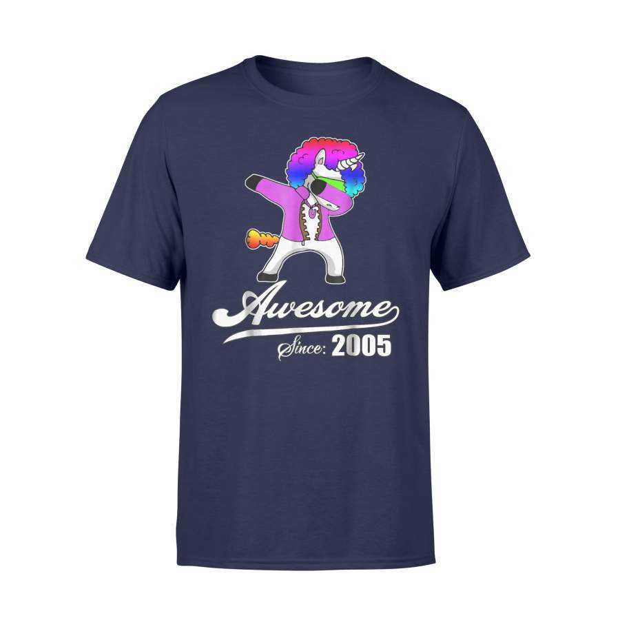 13th Unicorn Dabbing Awesome Since 2005 Bday For Girls T Shirt