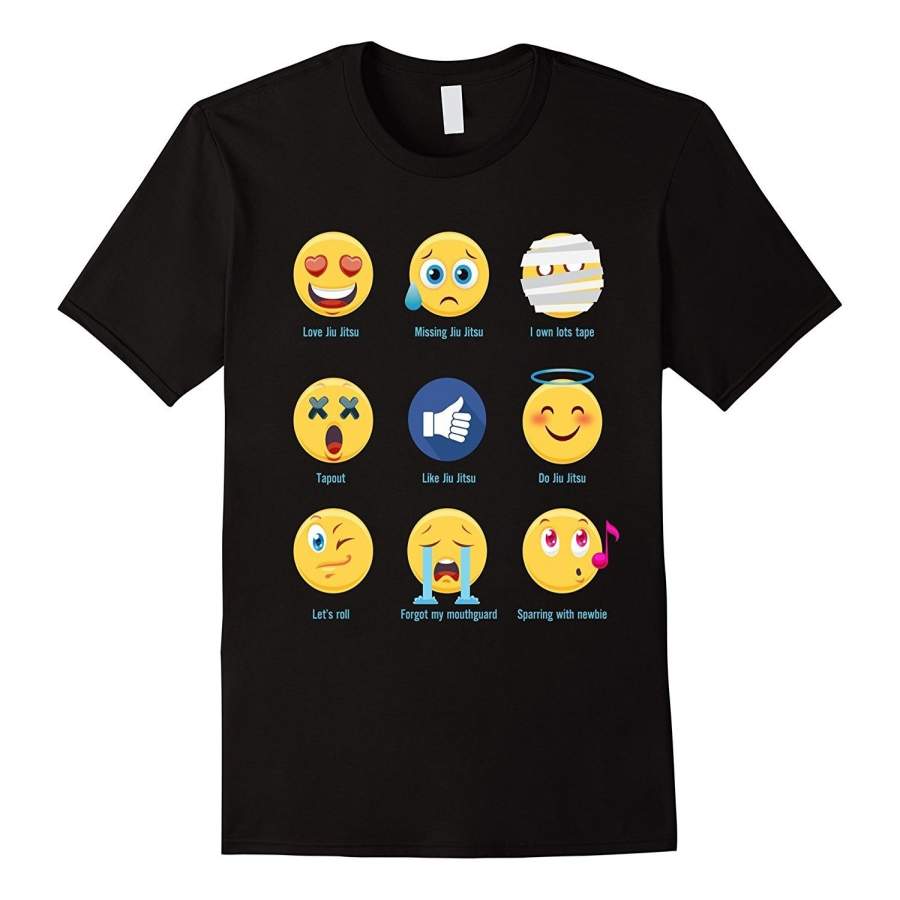 T Shirt Brazillian Jiu-Jitsu 9 Shades Bjj Emoji Emoticons Men’S Cotton T-Shirt