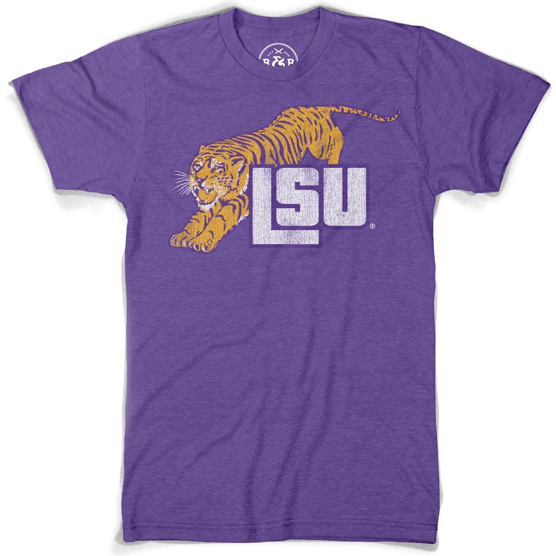 B&B Dry Goods LSU Tigers Retro Leap Tri-Blend T-Shirt – Purple