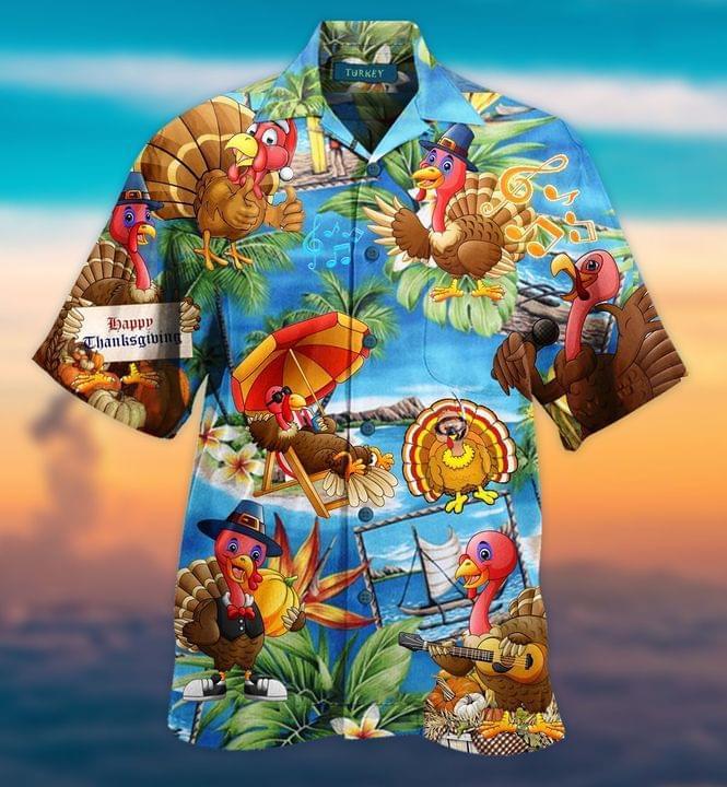 Turkey Happy Thanksgiving Hawaiian Shirt Pre12213