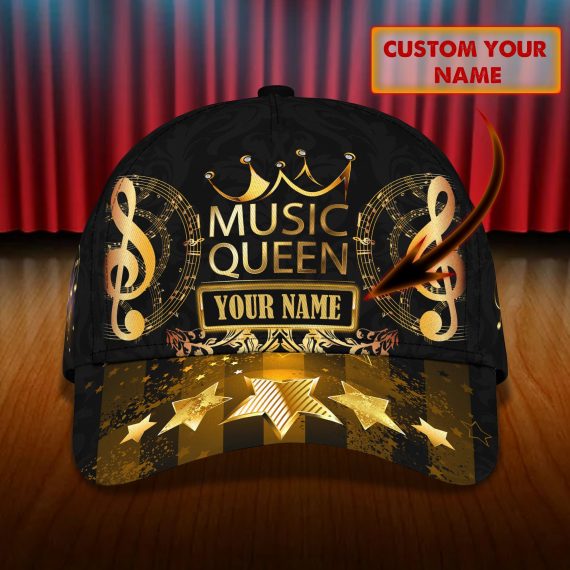 Music Queen – Personalized Name All Over Print Classic Cap