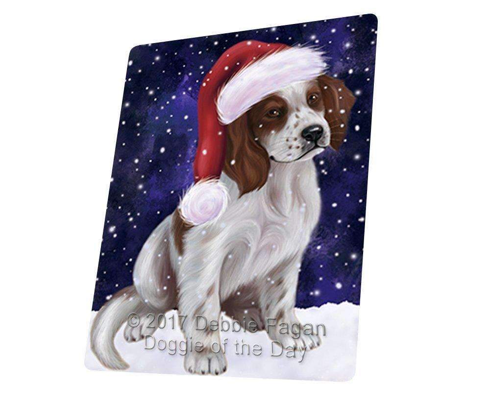 Let It Snow Christmas Holiday Red And White Irish Setter Puppy Dog Wearing Santa Hat Art Portrait Print Woven Throw Sherpa Plush Fleece Blanket D024