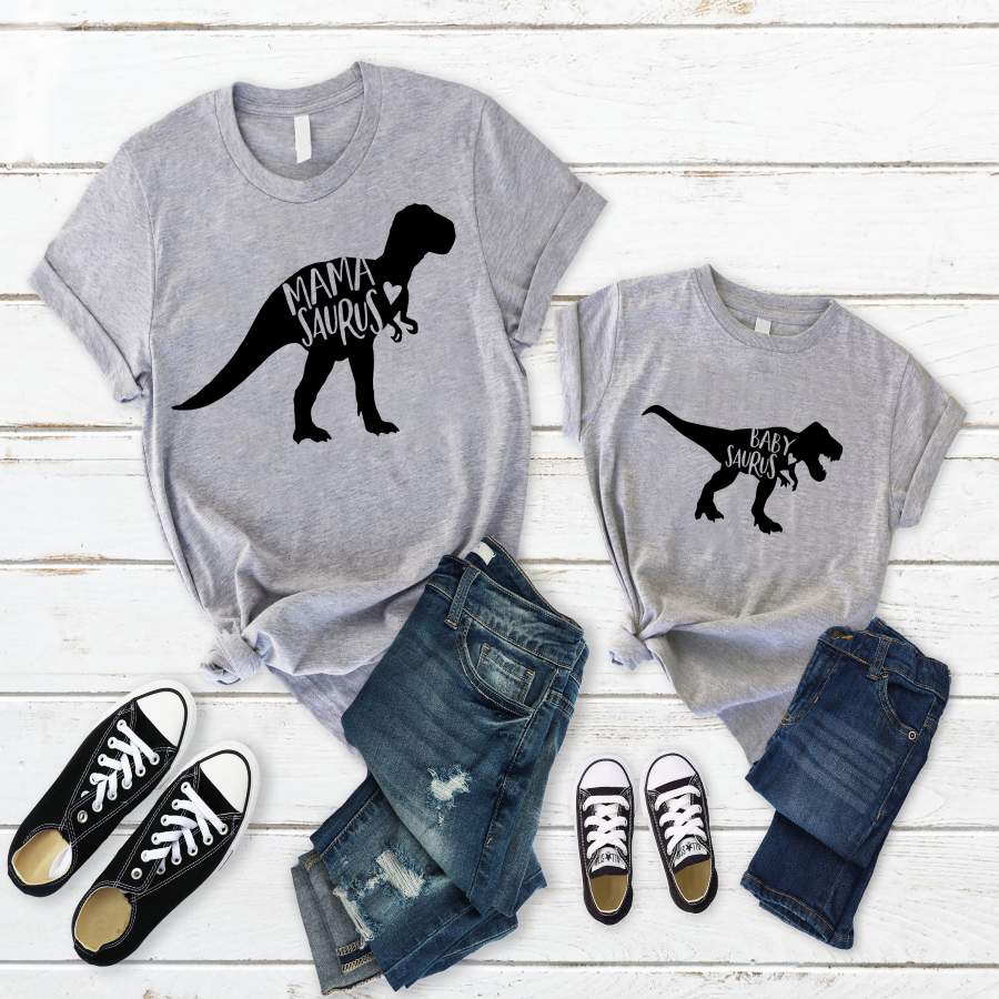 Personalized Mamasaurus & Babysaurus Matching Shirts