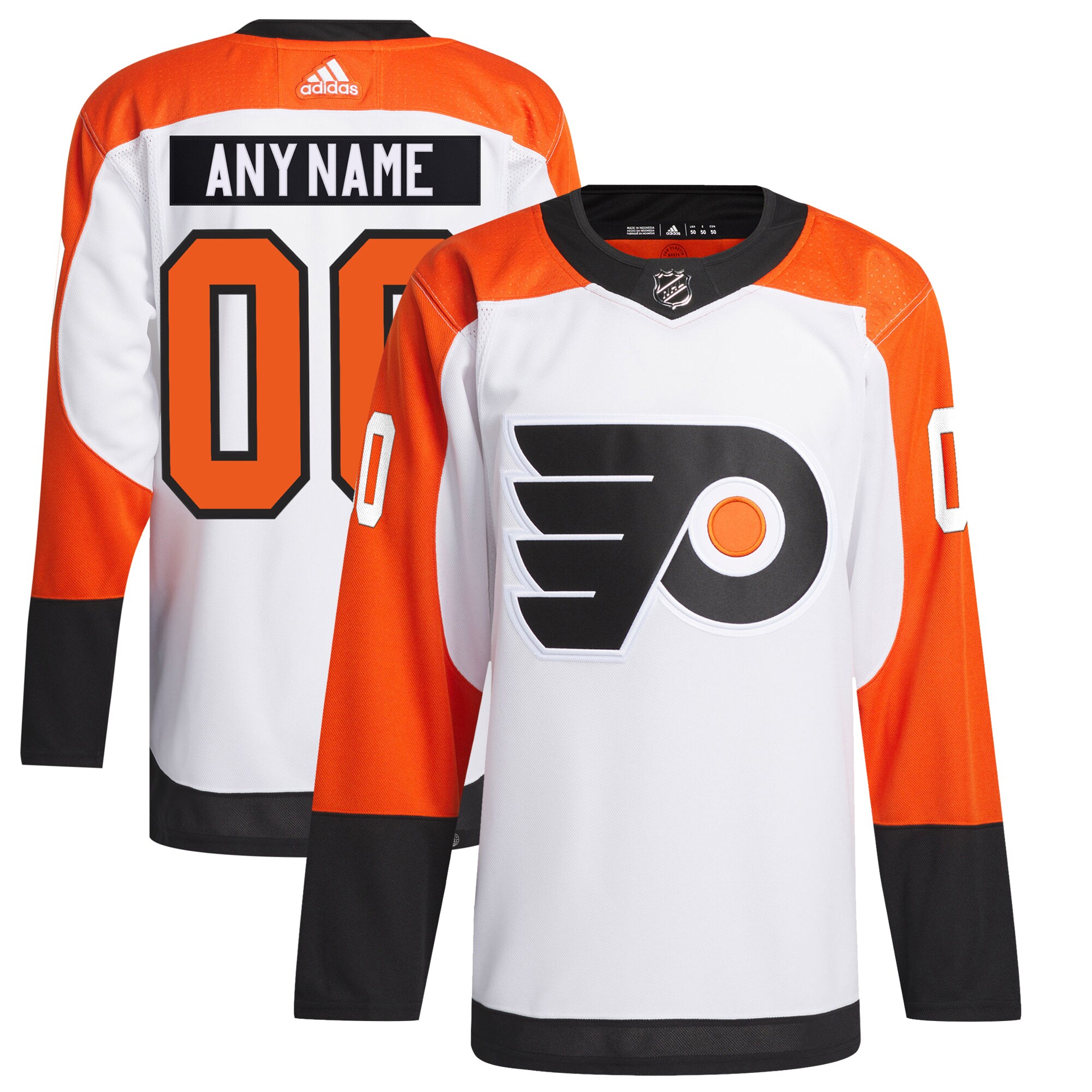 Men's Philadelphia Flyers adidas White Away Primegreen Authentic Custom Jersey