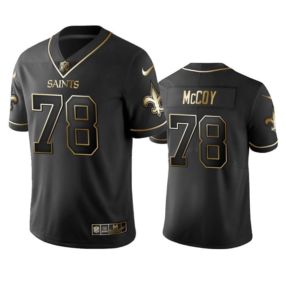 New Orleans Saints Erik Mccoy Black Golden Edition Mens Jersey