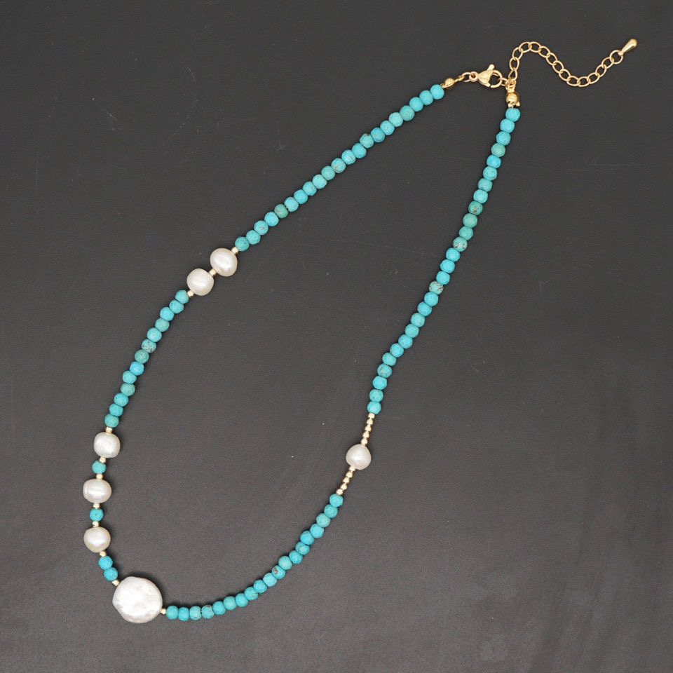 Unique natural Dongling stone natural pearl necklace pendant with new 2022 female minority clavicle chain. alx