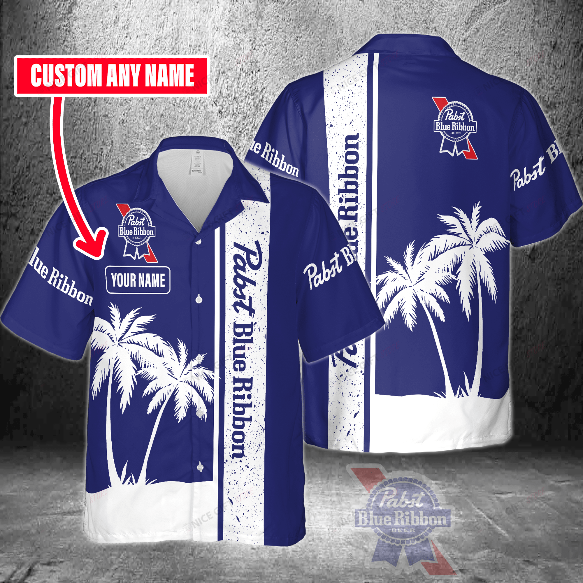 Pabst Blue Ribbon Custom Name Hawaiian Shirt 3Hs-X0L7