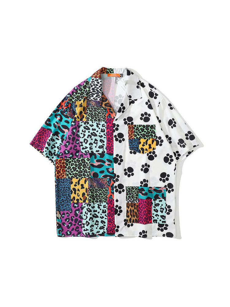 Retro Casual Colorful Leopard Print Shirt