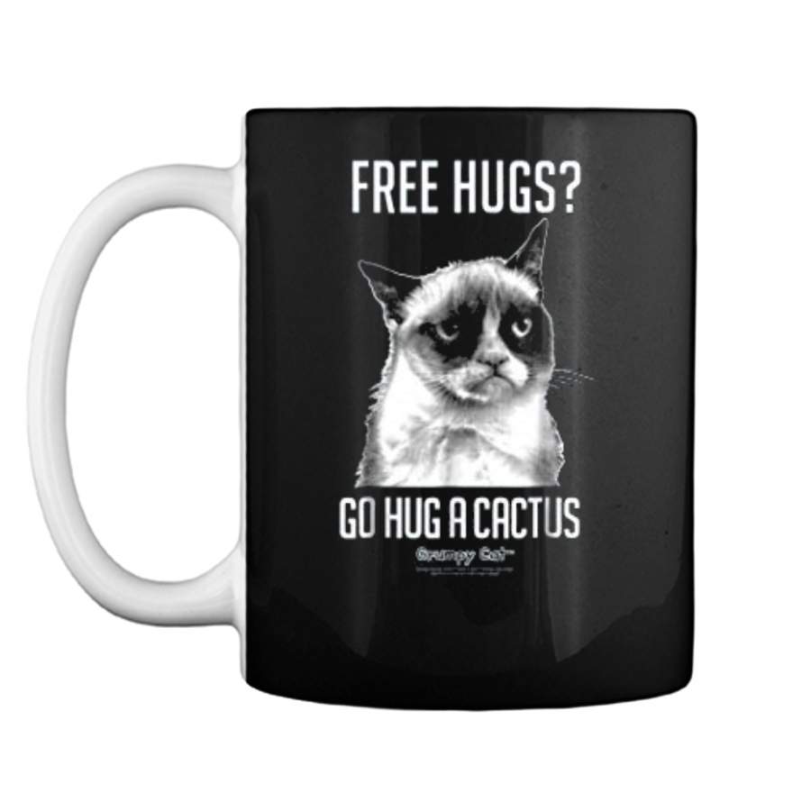 Grumpy Cat Free Hugs Go Hug A Cactus Graphic Mug - PLAIRE ...