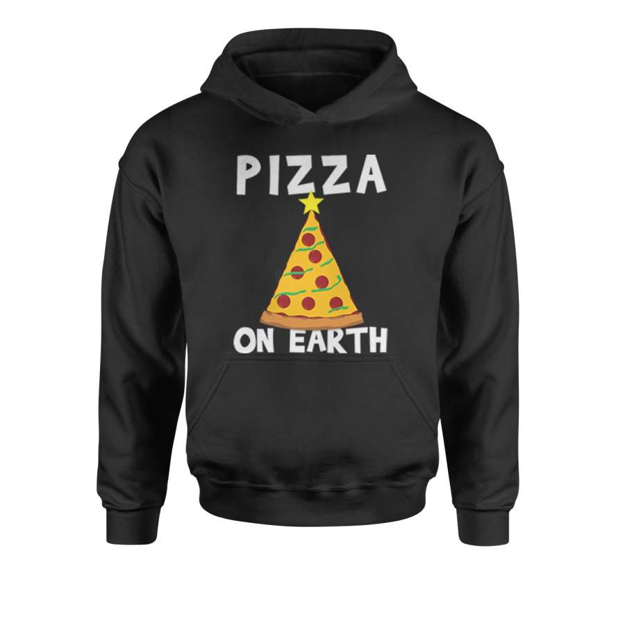 Pizza On Earth Christmas Tree Youth-Sized Hoodie
