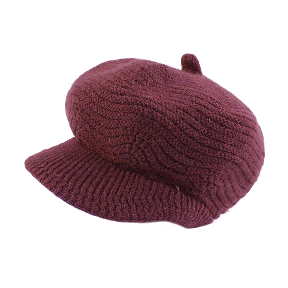 New Style Lady Warm Soft Cap Fashion Casual Women Beret Hats Rabbit Hair Knitted Female Berets Winter alx