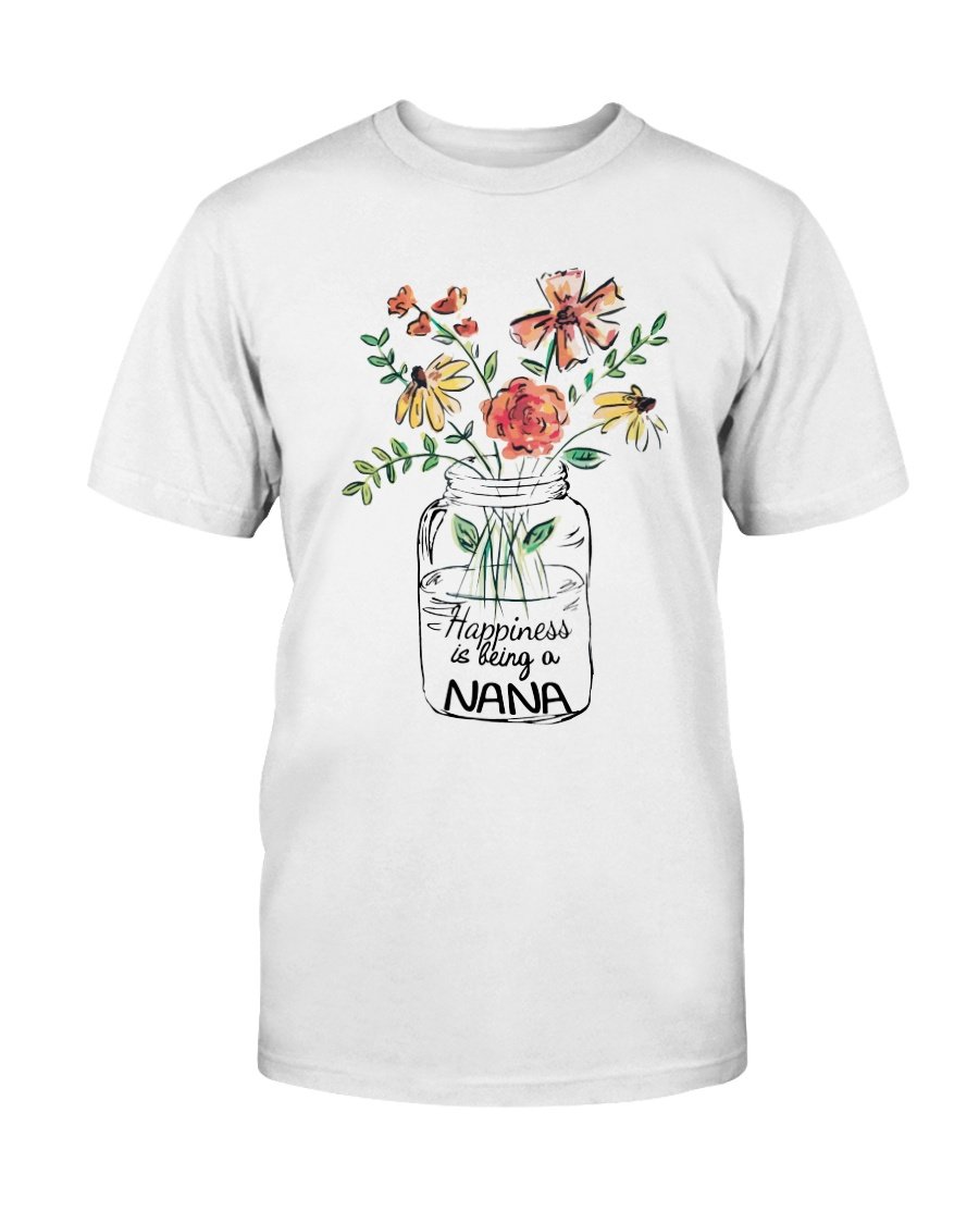 Happiness Is Being A Nana – Flower Art T-Shirt