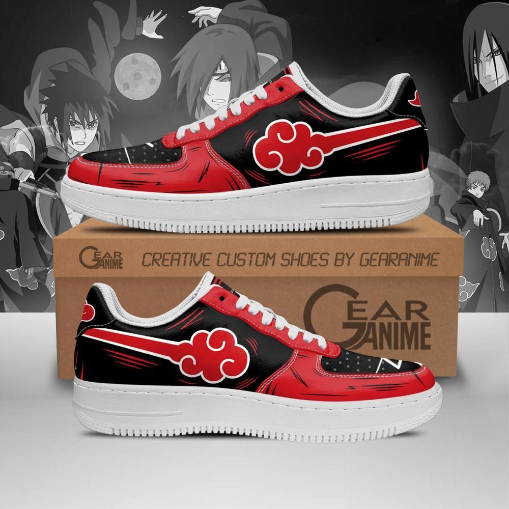 Akatsuki Naruto Air Force Shoes Sneakers Custom Anime