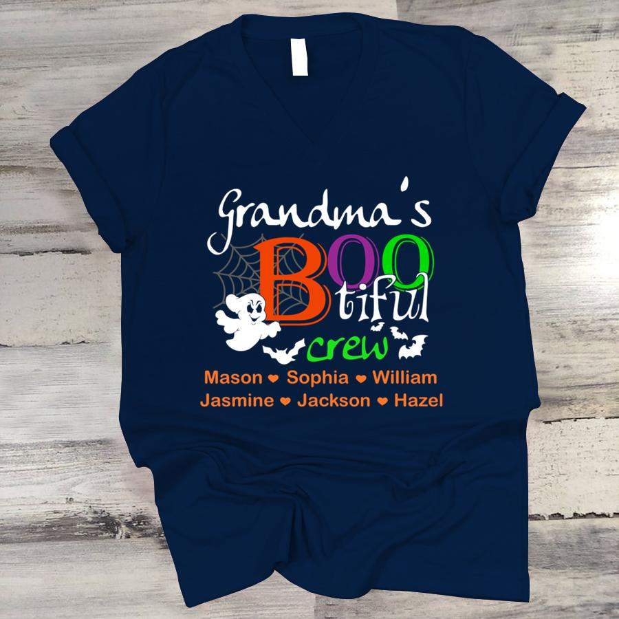 PERSONALIZED GRANDMA’S BOOTIFUL CREW KIDS NAMES HALLOWEEN SHIRT