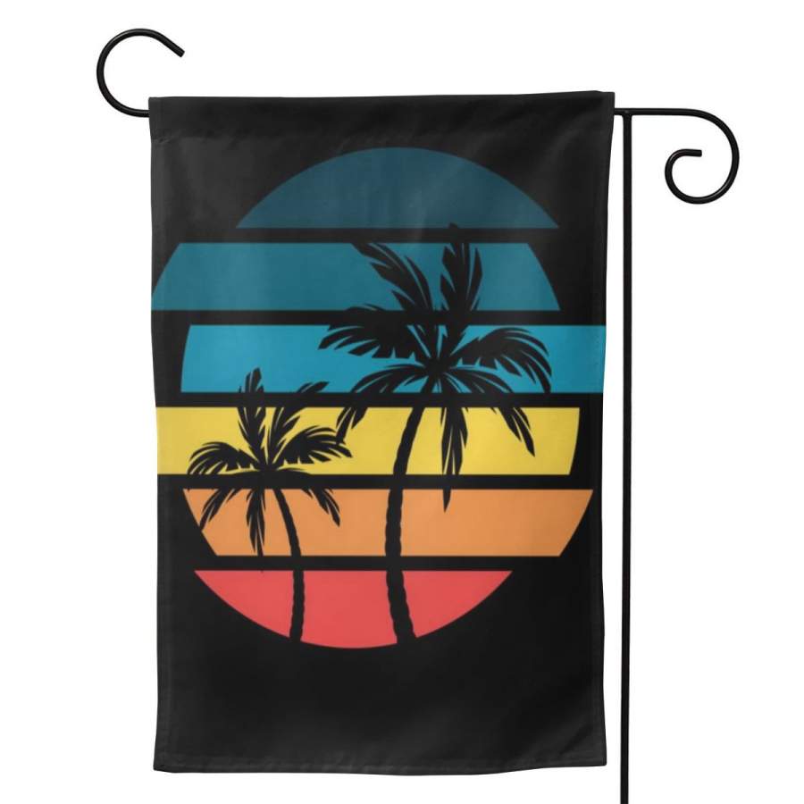 2 Pcs Garden Flag Tropical Retro Sun Horizontal Poster 12.5″x18″ -Mothers Day, Birthday Gifts for Mom, Dad, Wife, Husband, Daughters, Grandma, Friends