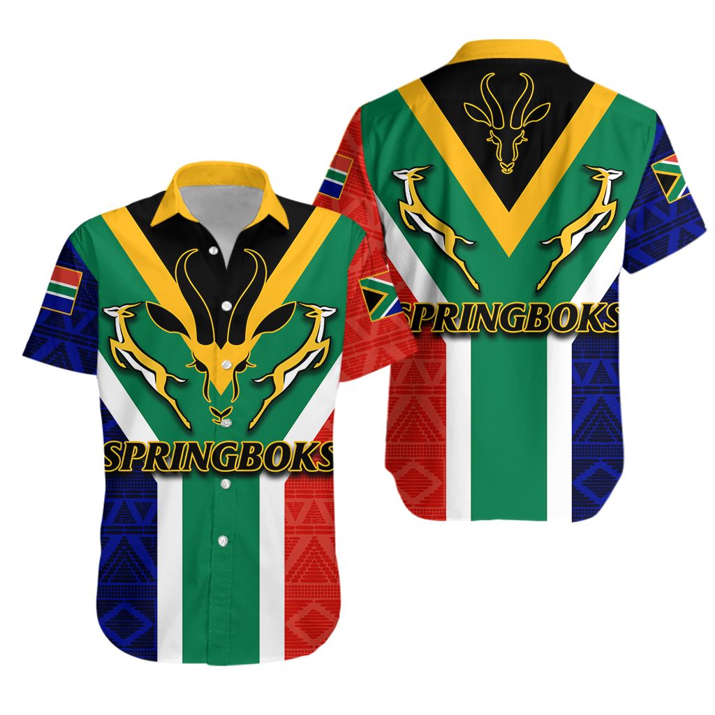 South Africa Springboks Mix African Patterns Hawaiian Shirt – Lt20