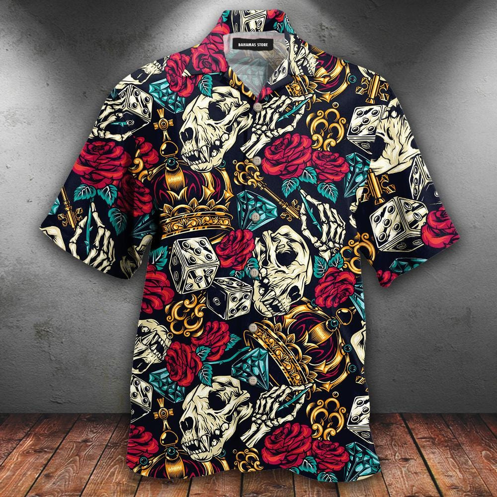 Amazing Tattoo Skull And Crown Aloha Hawaii Shirts Dh Ha12125