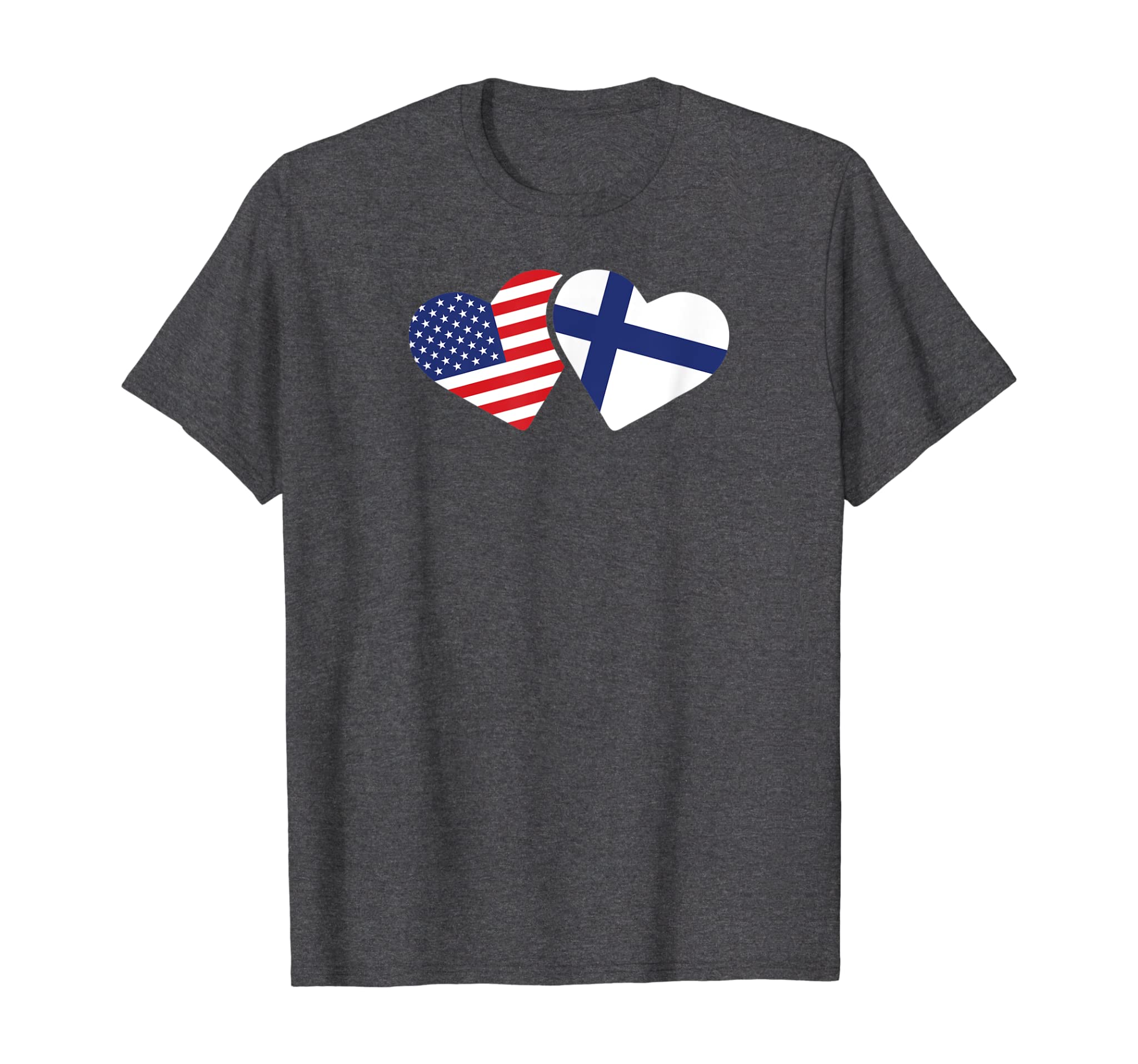 Finland USA Flag T Shirt Heart Finnish Americans Love Cute