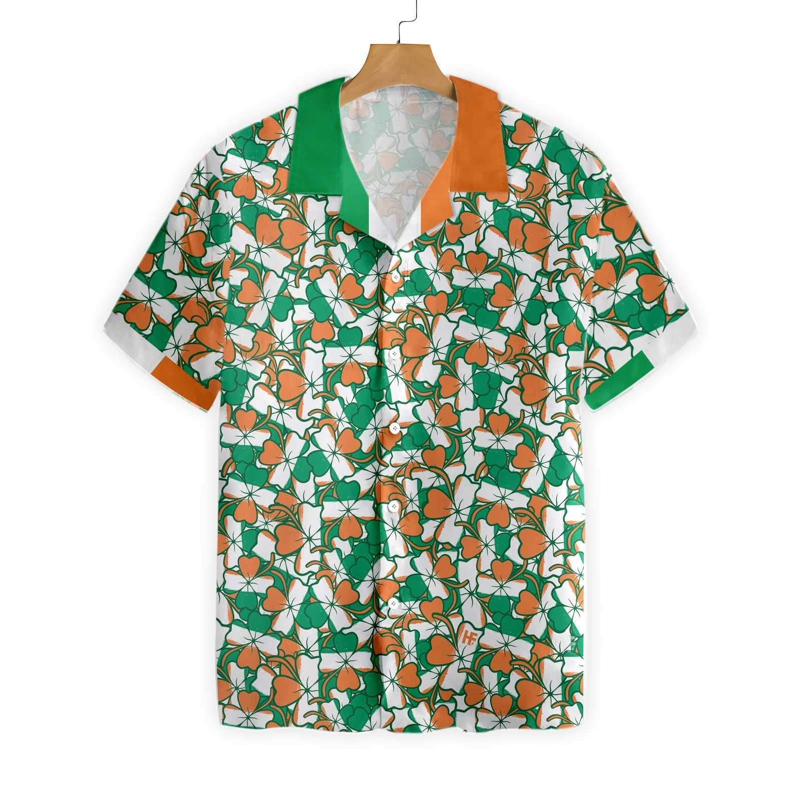 Ireland Four Leaf Pattern Saint Patrick Day Parade Outfit Irish Hawaii Shirt 0921 Ha102750