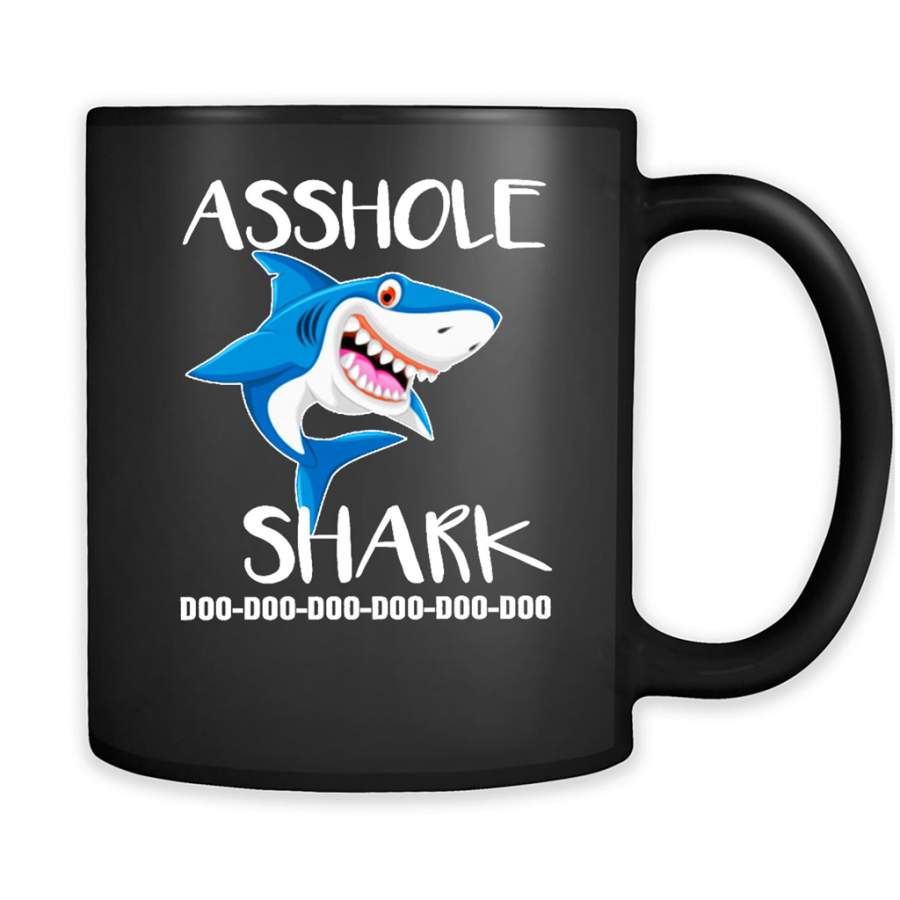 Asshole Shark Doo Doo Doo A – Full-Wrap Coffee Black Mug