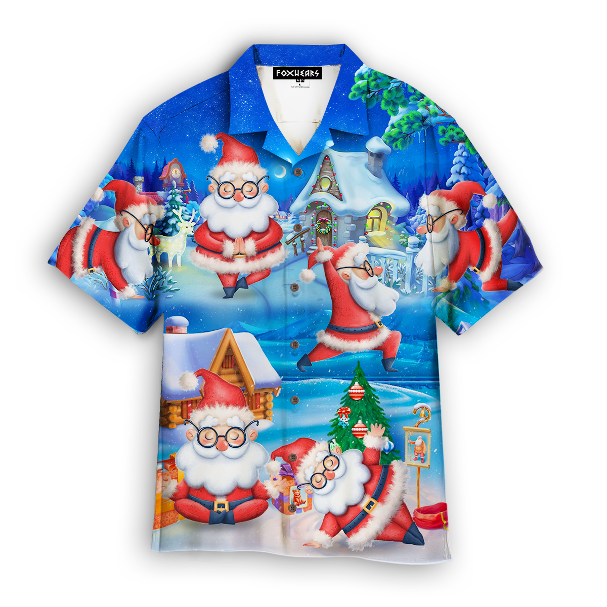 Santa Yoga Merry Christmas Hawaii Shirt For Men And Women Ha56935